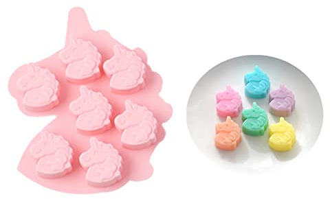 Cute Ice Cube Trays Silicone Chocolate Mold Wax Melt Molds Easy Release Ice Trays Non-Stick Chocolate Soap Pudding Jello Ice Cube Tray (Unicorn B)