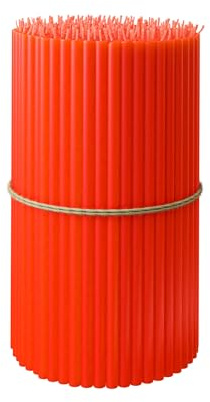 BlueBee Ritual Kerzen Bienenwachs, Orthodoxe Kerzen für Gebet Tischdeko, Hochzeit, Weihnachten, Halloween - Ungiftig, Ruß - Tropffrei, Nachhaltige Produkte, Höhe: 18cm, 50 Stck.