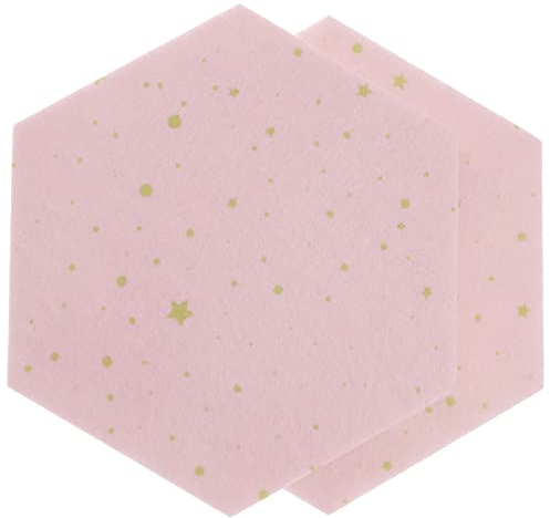 Operitacx 2 Stück Filz-Sechseck-Korktafelfliesen, selbstklebende Pinnwand-Wandfliesen in Rosa für die Wanddekoration im Zuhause, Büro, Klassenzimmer, Rosa