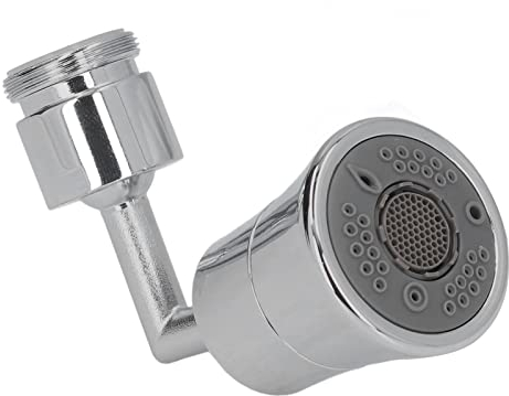 Miokycl 720 Grad Wasserhahn-Luftsprudler 24 mm Durchmesser, großer Winkel, 5 Funktionen, spritzwassergeschützt, Verlängerungsdüse Küche