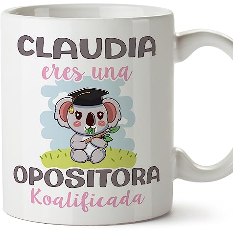 MUGFFINS Tazas Personalizadas para OPOSITORA - En Español - Koalificados Personalizados - 11 oz / 330 ml - Regalo Personalizable original y divertido