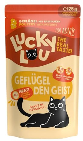(Lucky Lou, Katzennassfutter mit Geflügel, Adult, 125 g (Produkt AUS Deutschland)