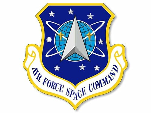 USAF Air Force Space Command Shield F1974 Abzeichen-Aufkleber 11 cm | Selbstklebende Folie; wetterfest, UV- und waschanlagenbeständig