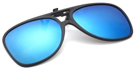 Long Keeper Polarisierte Sonnenbrille Clip für Brillenträger - Pilotenbrille sonnenbrille Aufsatz Polarisiert Clip On Sonnenbrille für Herren Damen, 54mm