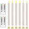 AnnSpa 6 Set Velas largas LED sin Pilares de pilas Control Remoto, Velas LED Cónicas candelabros eléctricos parpadeantes para Navidad, bodas, cenas a la luz de las velas, (Blanco)