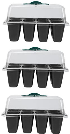 BESPORTBLE 3stücke Kunstoff Box Mit Deckel Starterschale Aus Kunststoff Für Gemüseanbau Fächer Pflanzschale Keimschale Pflanzgefäß Für Microgreens Und Salatblätter