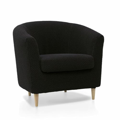 SOFASKINS® Funda para Sillon, Funda Sofa súper elástica, Funda para sofá con diseño Exclusivo, Transpirable y Duradera, Funda para sofá fácil de Colocar. Medidas 60-90 cm. Color Negro