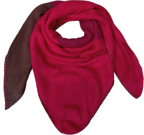 FASHION YOU WANT XXL Schal flauschig schal-tuch damen dicker dreieckstuch groß Wolle 3 FARBIG Farben kuschelig (bordauxrot)