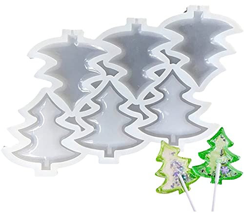 Lpitoy Moules À Sucettes De Noël, Moule À Bonbons De Noël, Moules en Silicone pour Bonbons d'arbre De Noël, Plateau À Sucettes, Moule À Chocolat, Moules À Gâteaux Fondants De Noël