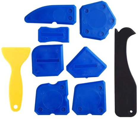 9PCS Sealant Finishing Tool Set, Silicone Caulking Tool Kit with Multi-Edge Applicator Sealant Remover, Perfect for Kitchen, Bathroom, and Grout Sealing, Easy-to-Use Silicone Joint Smoother