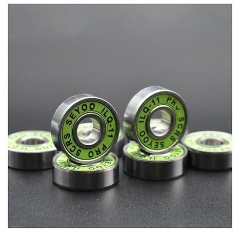 8Pcs 608 2RS Bearing ILQ-11 8x22x7 Green Longboard Speed Inline Skate Wheel Bearing Skate Scooter Smooth Skate Scooter Bearing EKFBQBGW(8Pcs ILQ-11 Green)