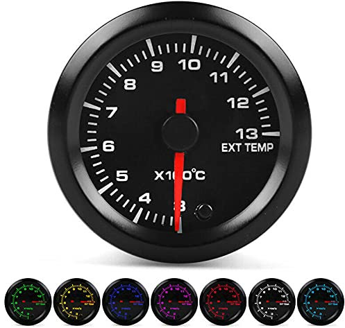 Zohisin Abgasanalysator EGT-Messgerät 17 0×13 0×8 Abgastemperaturmesser 2 Zoll 52 mm 300 1300 Farbhintergrundbeleuchtung DC10 15 V für 12 V mit Sensor Abgastemperaturanzeige