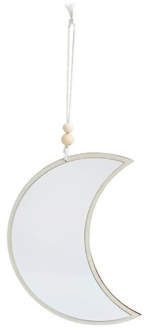 Cabilock Spiegel Anhänger Mondphasenspiegel Mini Schneeflocken Mond Anhänger Spiegel Wandkunst Gerahmter Spiegel Sonne Mond Banner Girlande Retro Mondornament Spiegel