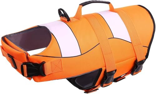 ASENKU Schwimmweste Hund Klein Hundeschwimmweste Sportstil mit Rettungsgrif Verstellbar Guter Auftrieb Rettungsweste Hund XS für Dackel Chihuahua Französische Bulldogge Labrador