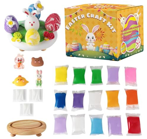 Kinder Modelliermasse Lufttrocknend, Ostern Knete Set Für Kinder, Weich Modelliermasse Set, Ultraleicht Lufttrocknend Clay, Lufttrocknende Knete Spielzeug Für Und Mädchen Im Alter Von 3-12 Jahr