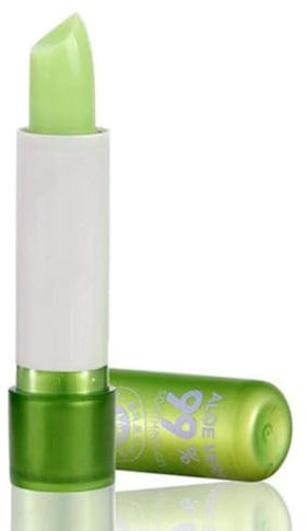 Aloe Vera Lippenpflege, Farbwechselnder Lippenstift, Feuchtigkeitsspendend Und Langanhaltend Lipstick Mit Aloe Vera Für Geschmeidige Lippen In Grünem Kunststoffgehäuse (1PCS)