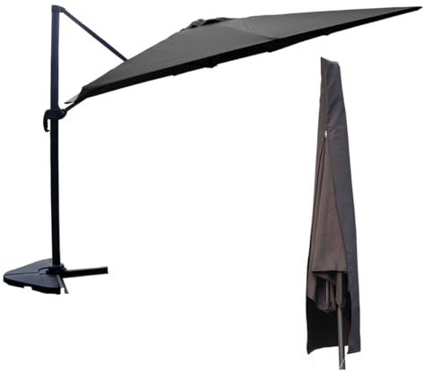 CONCEPT USINE | Ensemble Parasol Déporté Rectangle CESARE avec Housse Incluse