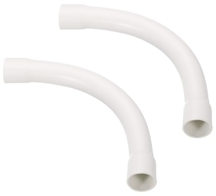 sourcing map PVC Conduit Coupler Elbow Fittings 32mm Change Direction 2pcs | White Conduit Fittings,for Hose Electrical Conduit