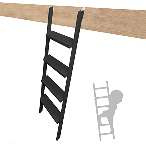 GAOzhenq Escalera para litera, Solo Blanca, Negra y Plateada, Escalera para litera de RV de 60 Pulgadas, 63, 65, 69 y 71 Pulgadas, Escalera Ajustable con Gancho para caravanas, Cama Doble Tipo Loft (