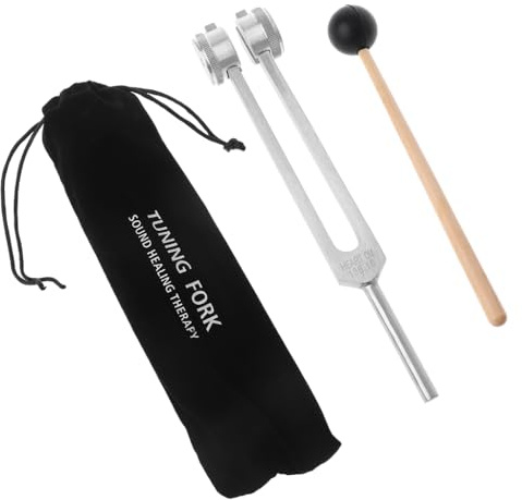 OM 136.1Hz Tuning Fork Energia Forcella per Suono Strumento Musicale Bilanciamento Guaritori Pouch Fork