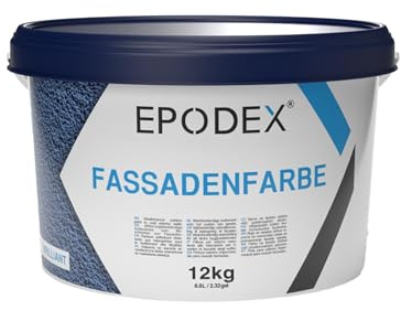 EPODEX EXTERIOR PAINT Fassadenfarbe - Betongrau Pastell | Sockelfarbe & Außenfarbe, Matt, atmungsaktiv & wetterfest, Für Putz, Beton uvm, 12 kg - 60m² bei einmaligem Anstrich