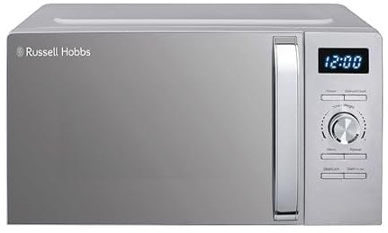 RUSSELL HOBBS RHMD836S - Microondas solo, acero inoxidable, 8 programas de cocción automática, incluyendo: patata de chaqueta, pasta, pizza, palomitas de maíz, verduras frescas, bebidas, carne
