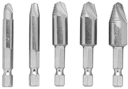 Ribimex PRFEEXT5/VB RIBIMEX-PRFEEXT5/VB-Estrattori di Viti, Grigio, Taglia Unica, 5 Pezzi