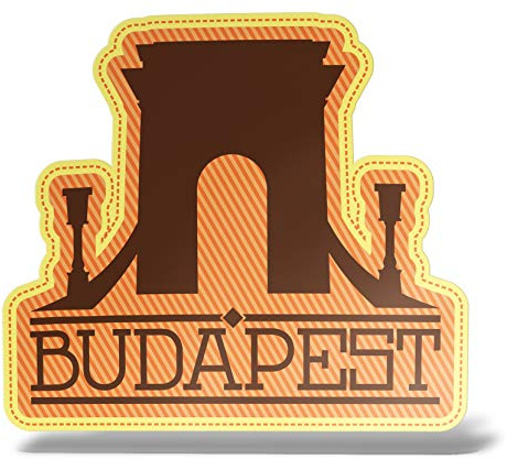 erreinge Aufkleber Budapest Ungarn Geschenk Shaped Adhesive PVC für Abziehbild Tapete Auto Moto Helm Camper Laptop - 10 cm