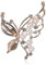 OULII Frauen Nachahmung Mode Schmetterling Brosche Klassische Elegante Charm Perlen Broschen (Rose Gold)