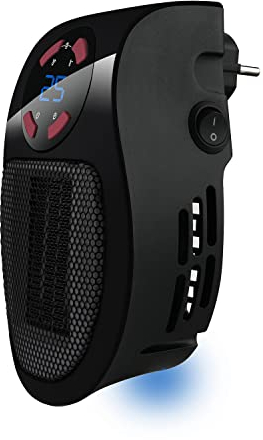 Taurus Tropicano Plug Heater Mini cerámico portátil, Ligero y Compacto, Calefactor sin Cable, termostato programable, 2 intensidades de caudal, Modo enfriamento, 500 W, Plastic, Negro