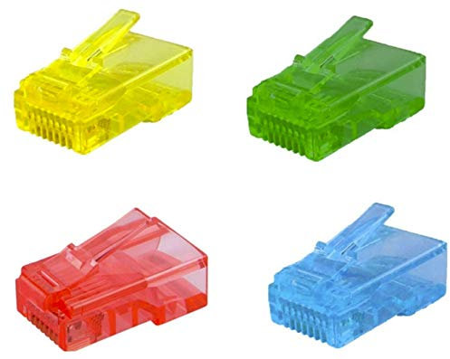 5X COLOURED PLUG RJ45 CAT 5E Male PVC NETWORK LAN adsl EHTERNET Modem Cable (Red)