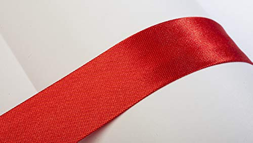 Jajasio Schrägband, 10m, Atlas (Satin), 25mm, gefalzt 24 ? rot, Textilband, Einfassband in 40 Farben