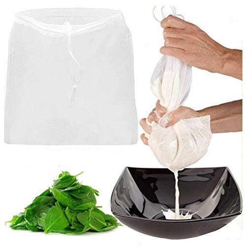 Zonfer 1pc Nuss Milchbeutel, Mull Und Lebensmittel Sieb, Milch, Saft, Quark, Griechische Joghurt-Hersteller, Wieder Verwendbare Tasche
