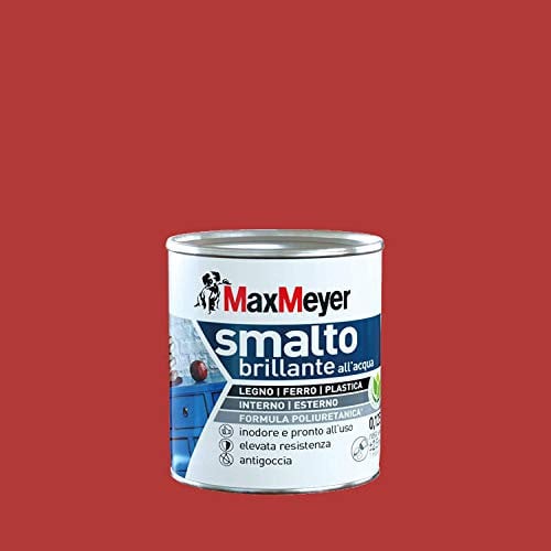 Maxmeyer Smalto All'Acqua Poliuretanico Brillante Rosso Ciliegia 0,125 L