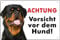 Pubblimania ROTTWEILER ACHTUNG vorsicht vor dem Hund! Aluminium-Verbundschild für den Außen- und Innenbereich, 3 mm stark (Cm 20x30)