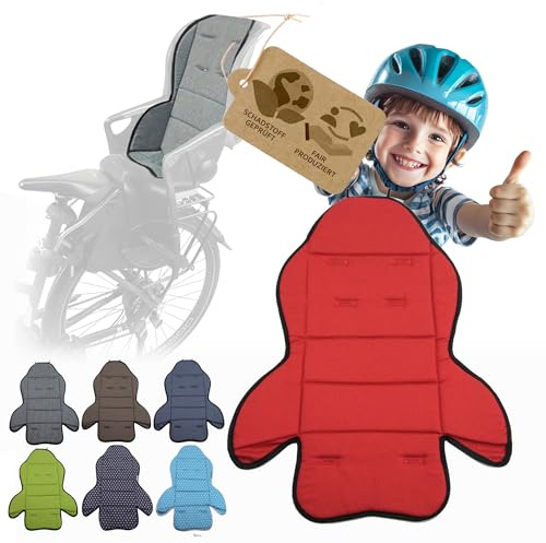 Ersatzbezug kompatibel mit Römer Jockey Kinderfahrradsitz Mod3 | Weiches Ersatzpolster, Sitzbezug, Waschbar bei 30°C (rot meliert)