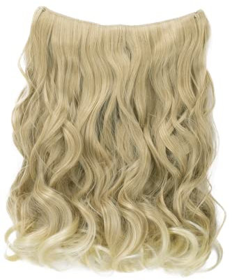 CAISHA 50cm 1 Tresse Extension mit Gummiband Extensions Haarverlängerung Haarteil Leicht Gewellt Blond Mix E108-1