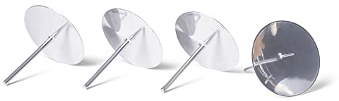 Novaliv 4X Kerzenpick mit Dorn 6cm Silber Kerzenhalter Adventskranz Adventskerzenhalter Kerzenteller zum Stecken rund Kerzenpin Weihnachtskranz Kerzenständer Adventskranzdeko Kerzentülle Metall