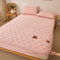 YUDEYU Gesteppte Schicht Spannbettuch Roher Baumwollstoff Tagesdecke Matratzenschoner Enthält pflanzliche Ballaststoffe gut zum schlafen Spann bettlaken Lakens (Farbe : Rosa, Größe : 160x200 cm+30cm
