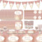 Rose Gold Party Supplies, Rose Gold Party Decorations for Girl, Paper Plate, Tablecloth, Cups, Napkins, Flag, Serves 20 for Pink Birthday Decorations