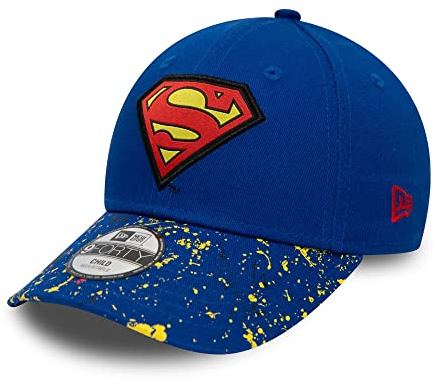 New Era Superman DC Paint Splat Blue Yellow 9Forty Adjustable Kids Cap - Child