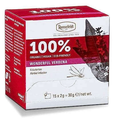 Ronnefeldt 100% Wonderful Verbena - BIO Kräutertee, 15 Teebeutel à 2 g, 30 g | Organic | Vegan | Eco-friendly, Menge:1 Stück