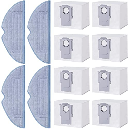 Staubbeutel Mopp Wischtücher für Roborock S7 Max Ultra/S7 MaxV Ultra/ S7 Pro Ultra, oGoDeal 8 Staubbeutel 4 Mopp Wischtücher Lappen, Zubehörset Ersatzteile Saugroboter Ersatzteile Saugroboter