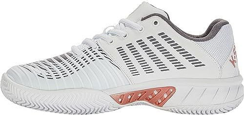 K-Swiss Performance Damen Express Light 3 HB Tennis Shoe, White/Black/Steel Gray/Rose Gold, 40 EU