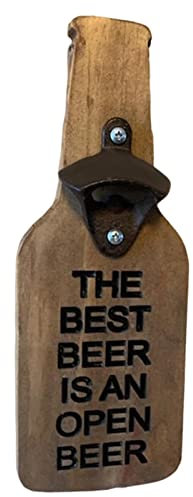 Visiblurry Bierflaschenöffner - Barkeeper Flaschenöffner,Wand-Flaschenfor -Bieröffner, Holzdekorationen für Kühlschrank, Wohnmobil, Bierliebhaber, Coole Gadgets, Picknick, Heimküche