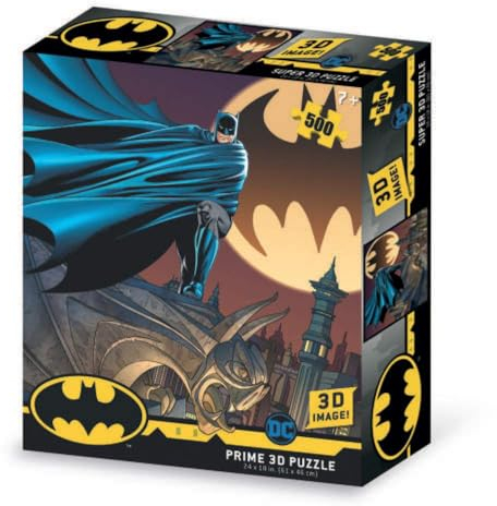 Grandi Giochi DC Comics Batman with BatSignal Horizontal Lenticular Puzzle with 500 Pieces Included and 3D-PUD01000, PUD00000 Effect Pack