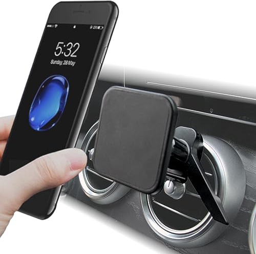 Handyhalterung Auto Magnet kompatibel mit MagSafe für runde Lüftung | Magnethalter fürs Handy für Rundlüfter und Lüftungsschlitz | ideal für Mercedes, Audi und alle Lüftungsdüsen mit Lamellen