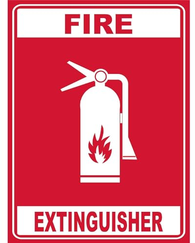 Feuerlöscher Warnschild Wandposter Eisenmalerei Metall Wanddekoration Für Draußen Innen 20X30cm