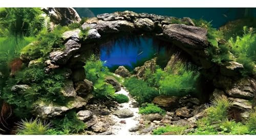Aquarium-Hintergrund, 122 x 45 cm, Steinbogen, Hintergrund für Aquarien