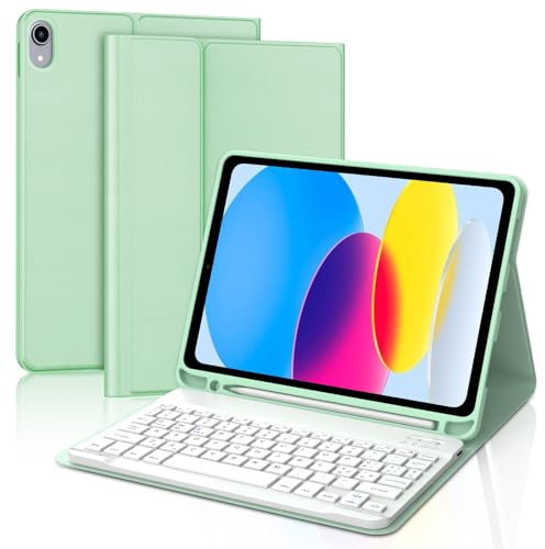 Occtingkind Schutzhülle mit Tastatur für iPad 11 Generation A16 2025 11 Zoll und 10 Generation 2022 10,9 Zoll, ohne Hintergrundbeleuchtung ohne Touchpad, Bluetooth-Tastatur, italienisches Layout USB-C